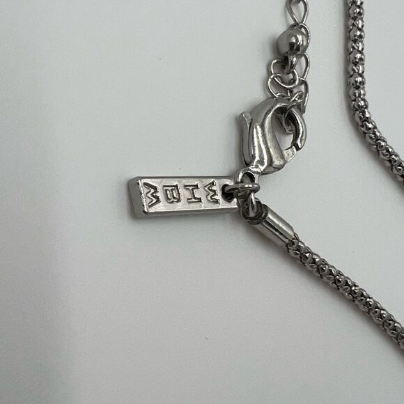 White House Black Market Silver Toned and Rhinestone Teardrop Statement Necklace - Picture 6 of 8